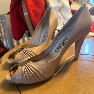 Ferragamo tan heels